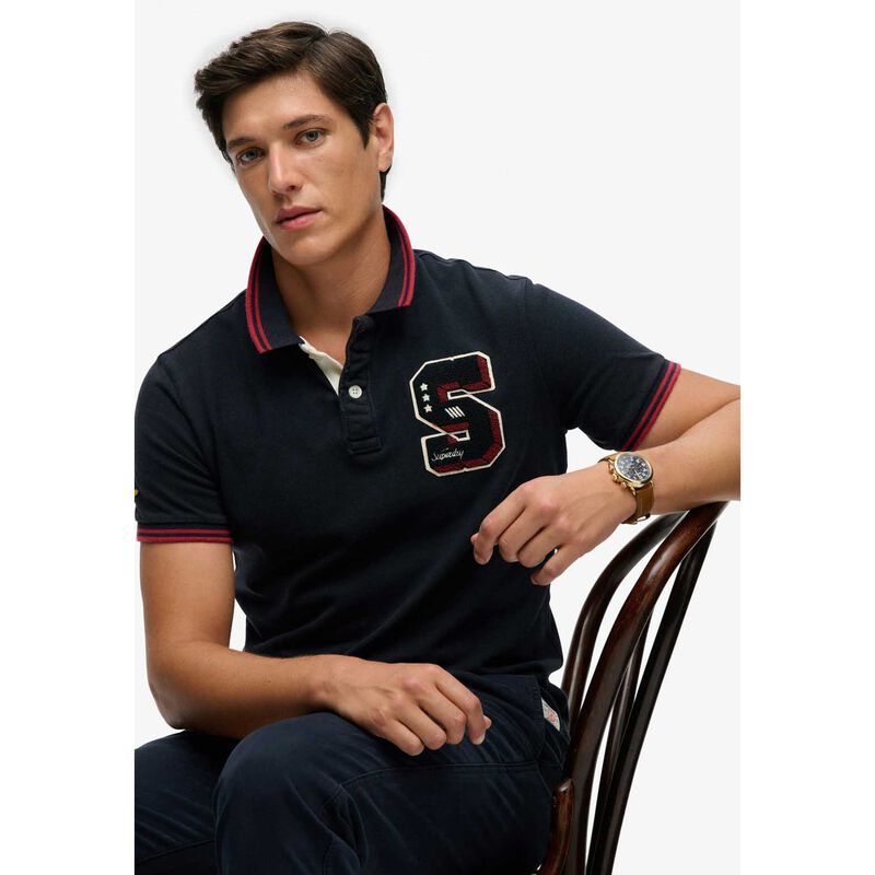 Superdry Vintage Athletic Patch Polo image number 2